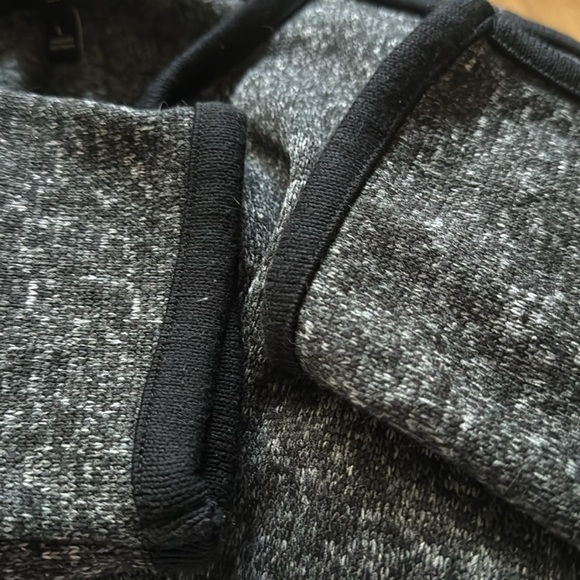 Banana Republic Sz L heather gray open cardigan black trim cascade front Sz L - Picture 7 of 9